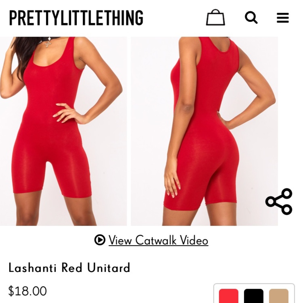 Red Unitard Jumpsuit